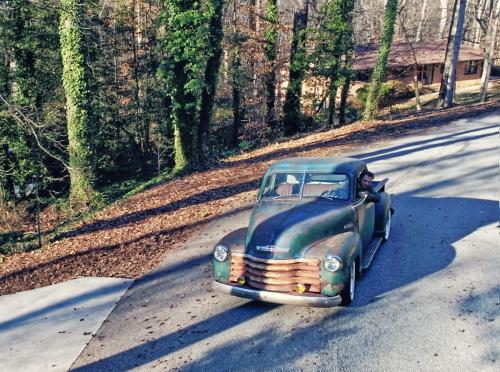 Ryan Close in his vintage restomod truck.